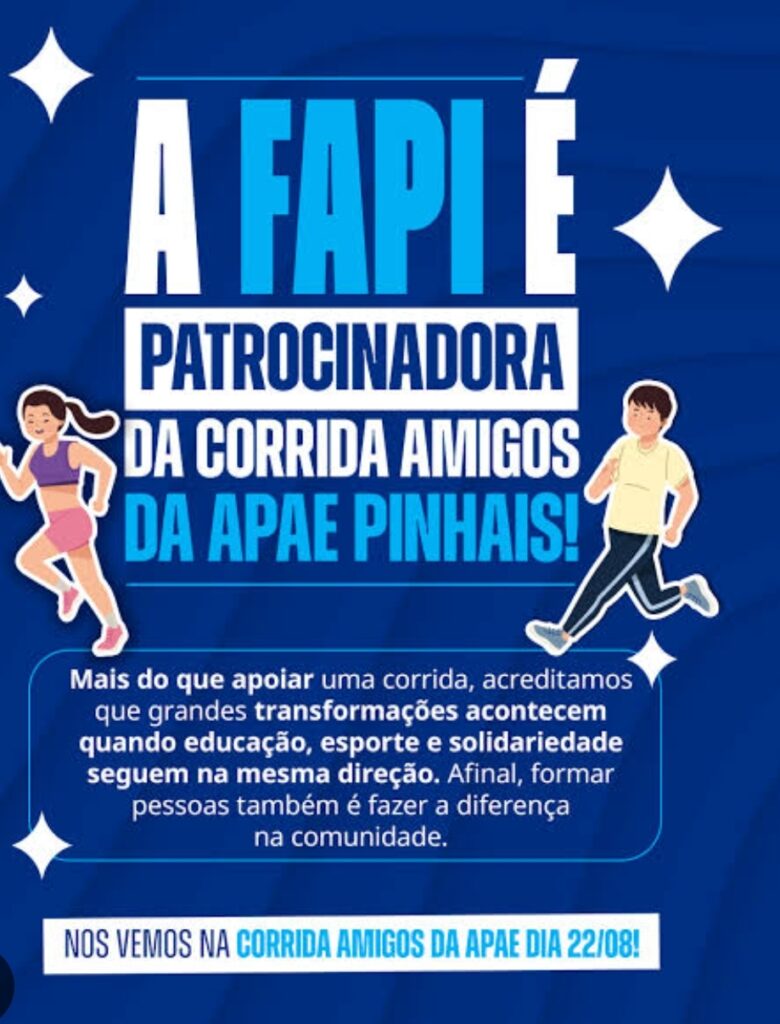 Fapi apoia Corrida Amigos da APAE Pinhais para promover inclusão e arrecadar recursos para a instituição