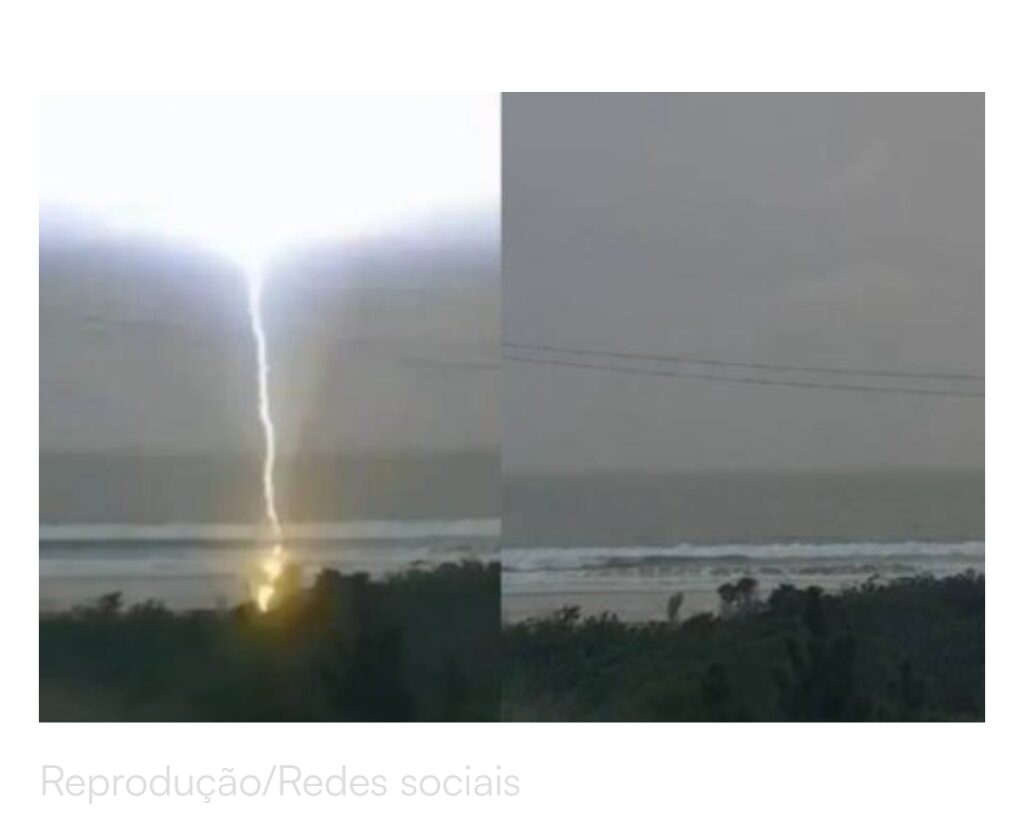 Mulher morre após ser atingida por raio enquanto estava em praia de Santa Catarina